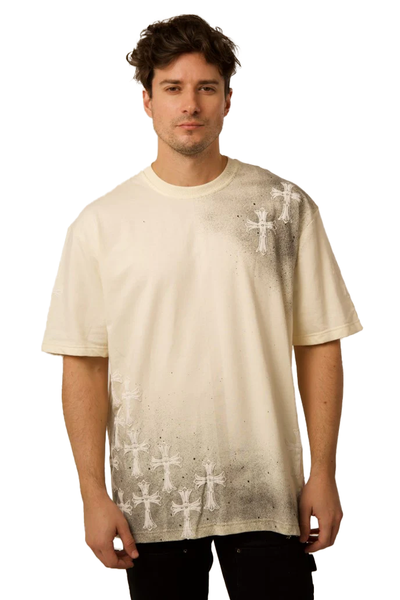 'NO CHURCH IN THE WILD' WHITE PUFF SPLATTER TEE