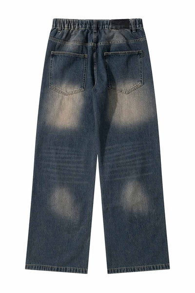 GREEN WASHED RIPPED BAGGY VALKYRE JEANS