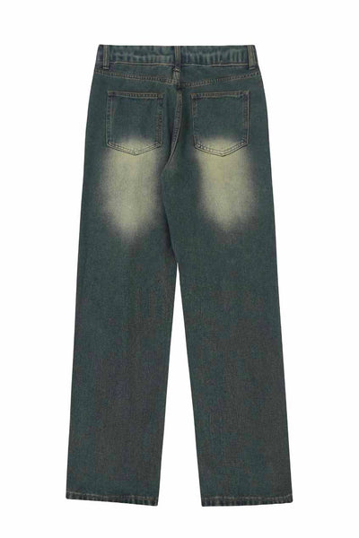 GREEN WASHED STRAIGHT FIT VALKYRE JEANS
