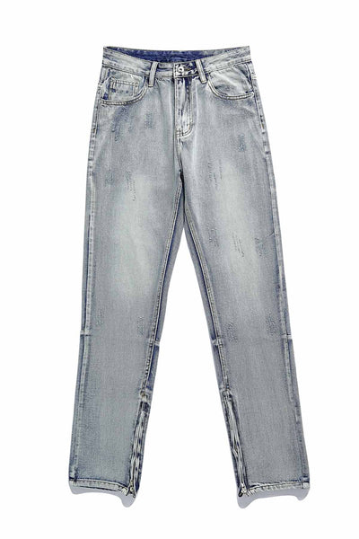 STRAIGHT FIT ZIPPED VALKYRE JEANS