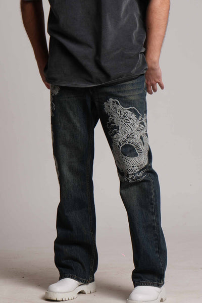 DRAGON EMBROIDERY UNISEX VALKYRE JEANS