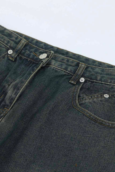 GREEN WASHED STRAIGHT FIT VALKYRE JEANS